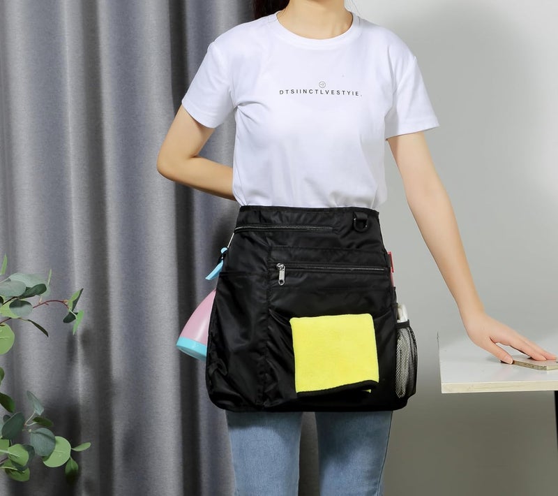 Bafelia Waterproof Cleaning Apron with 8 Pockets,Housekeeping Uniform Supplies,Durable Caddy Costume Work Apron - Image 3